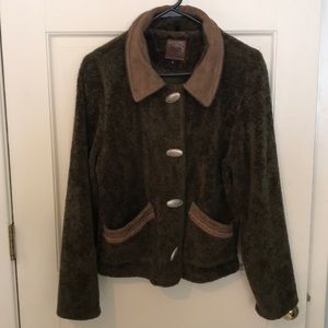 Fuzzy olive green jacket